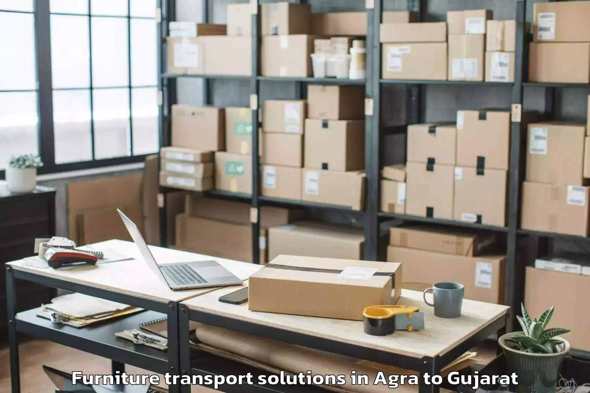 Book Agra to Sachin Furniture Transport Solutions Online